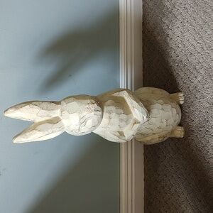 Ceramic Rabbit Figurine with Gold Accents 20 1/2" H. No Chips Or Cracks